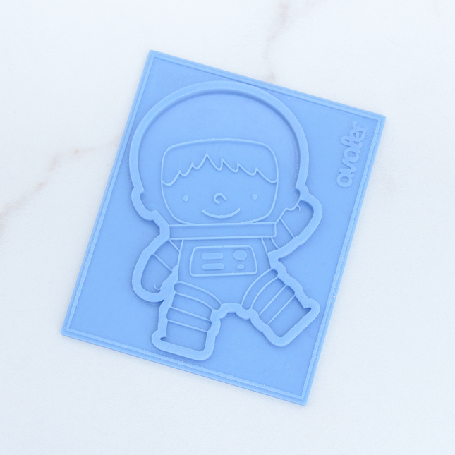 Handmade astronaut chocolate mold with helmet details
