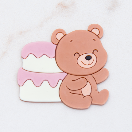 Detailed party bear with celebration elements