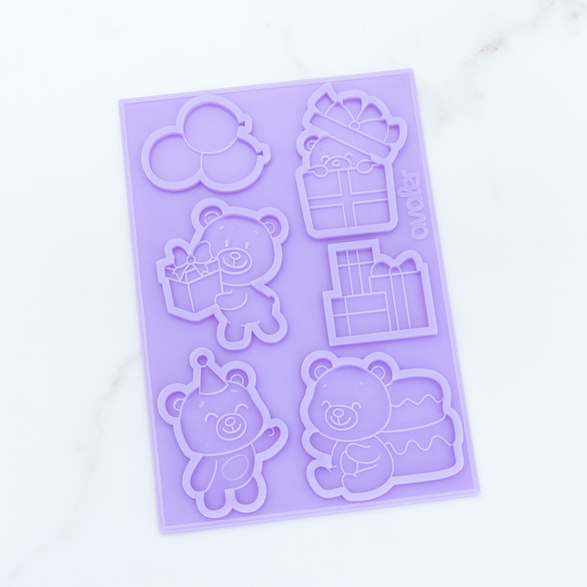 Party bears mold showing multiple bear designs