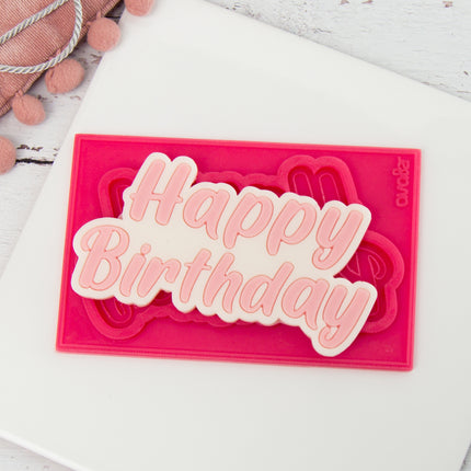 תבנית סיליקון Happy Birthday לקישוטי עוגה