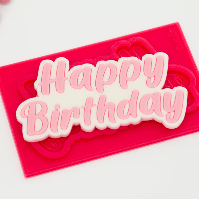תבנית סיליקון Happy Birthday לקישוטי עוגה