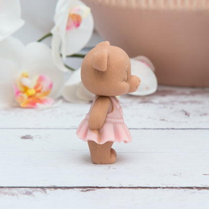 3D Teddy Bear Girl with Dress Silicone Mold