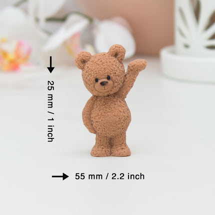 3D fuzzy bear mold size chart and dimensions