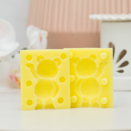 3D Small Fuzzy Bear with Raised Paw Silicone Mold