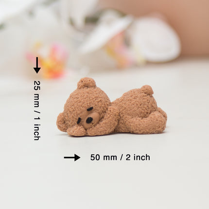 3D fuzzy bear sleeping mold size chart and dimensions