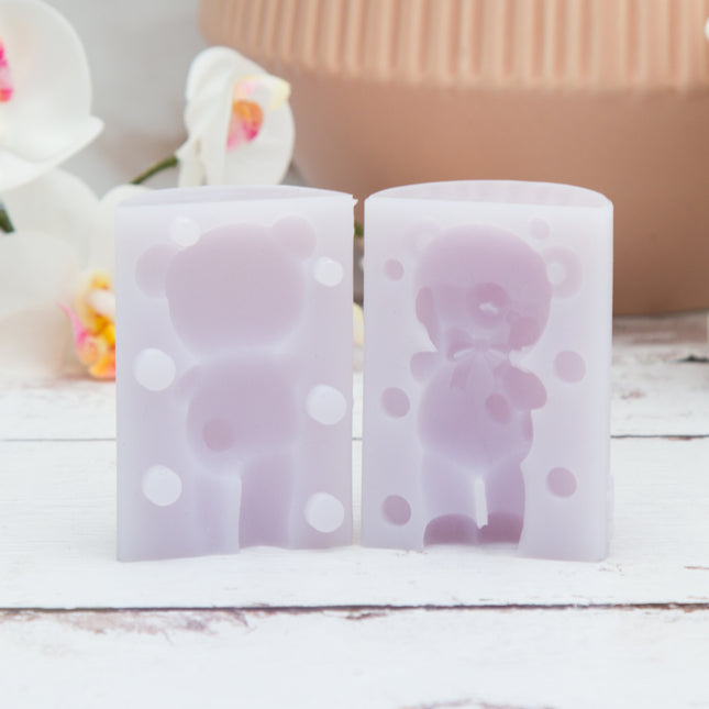 3D Teddy Bear Holding a Teddy Silicone Mold