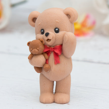 3D Teddy Bear Holding a Teddy Silicone Mold