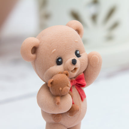 3D Teddy Bear Holding a Teddy Silicone Mold