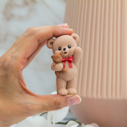 3D Teddy Bear Holding a Teddy Silicone Mold