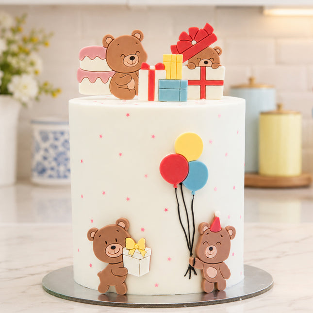 Teddy Bear Party Silicone Mold for Chocolate & Fondant