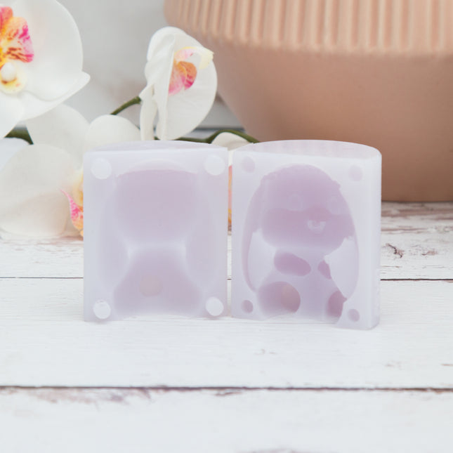3D Sitting Bunny with Flower Crown Silicone Mold