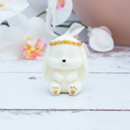 3D Sitting Bunny with Flower Crown Silicone Mold
