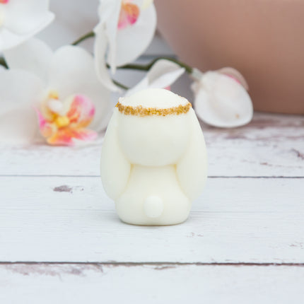 3D Sitting Bunny with Flower Crown Silicone Mold