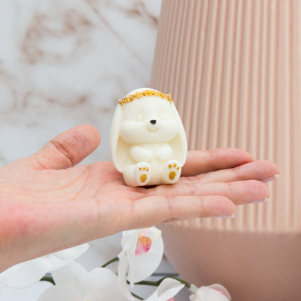 3D Sitting Bunny with Flower Crown Silicone Mold