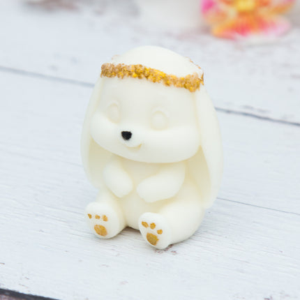 3D Sitting Bunny with Flower Crown Silicone Mold