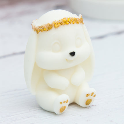 3D Sitting Bunny with Flower Crown Silicone Mold