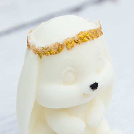 3D Sitting Bunny with Flower Crown Silicone Mold