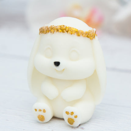 3D Sitting Bunny with Flower Crown Silicone Mold