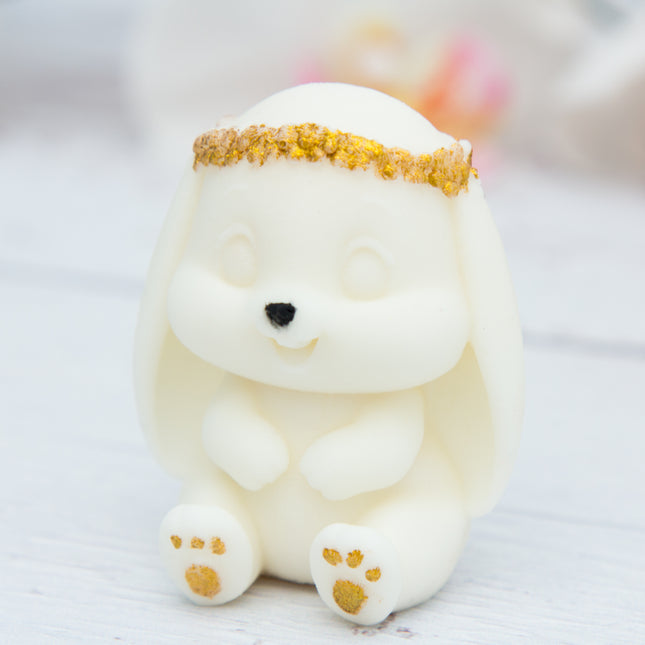 3D Sitting Bunny with Flower Crown Silicone Mold