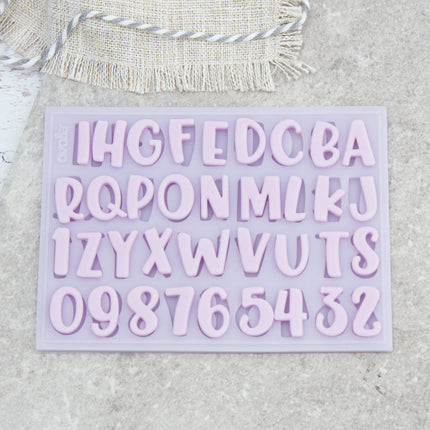 “Esther” Alphabet & Numbers Silicone Mold, 2 cm / 0.8 in