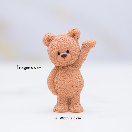 3D fuzzy bear mold size chart and dimensions