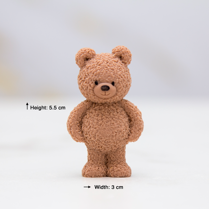 3D fuzzy bear mold size chart and dimensions