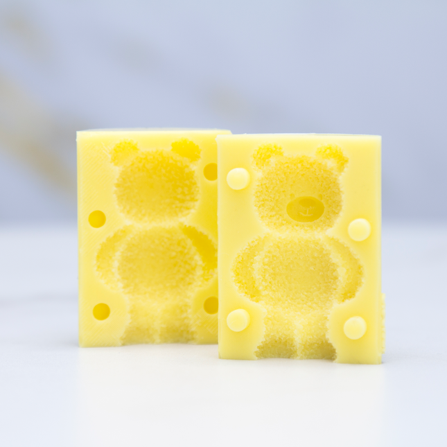 Small teddy bear chocolate mold in confident pose