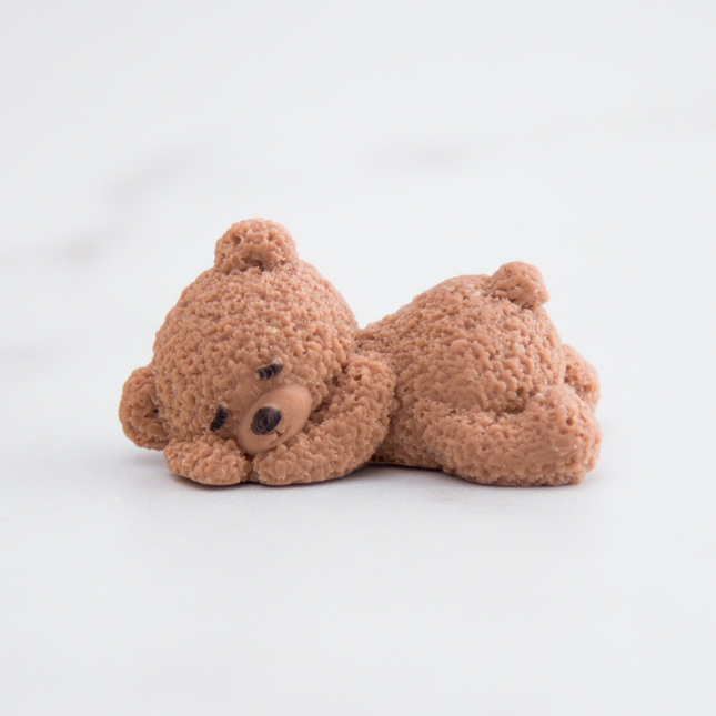 3D fuzzy bear silicone mold in sleeping pose