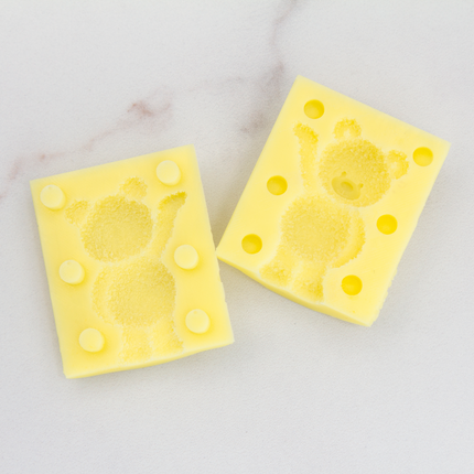 Small teddy bear chocolate mold with hand up pose