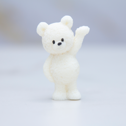 Small fuzzy bear chocolate mold cavity details