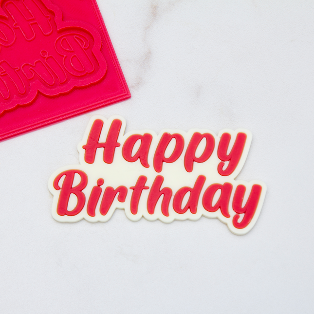 Happy Birthday silicone mold with letter designs