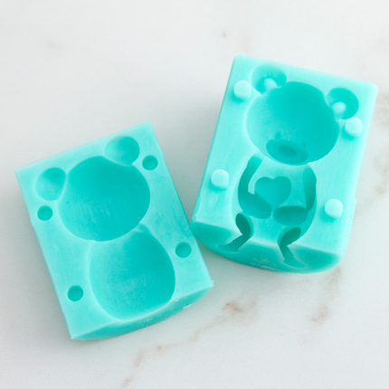 Large teddy bear chocolate mold with heart design