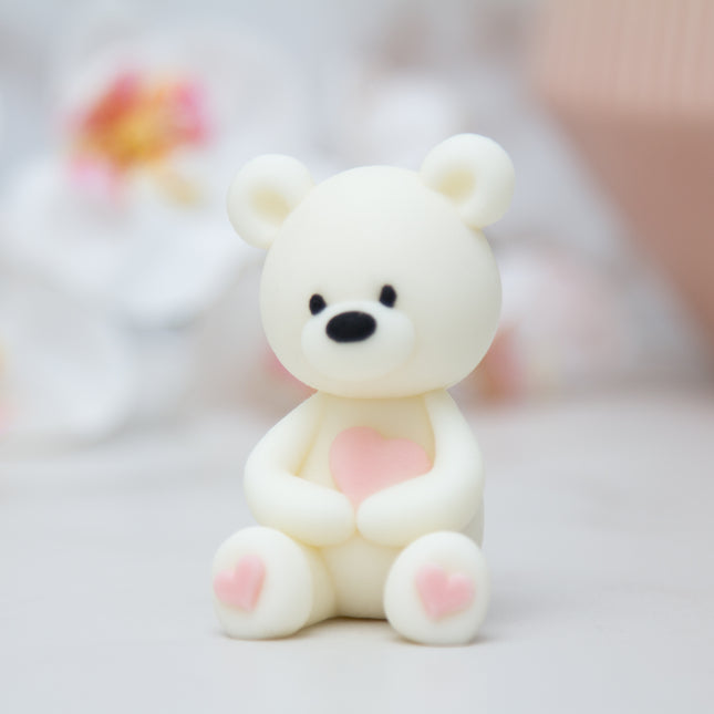3D Large Teddy Bear Holding Heart Silicone Mold