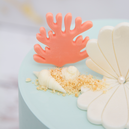 Detailed sea life shapes and corals in silicone mold