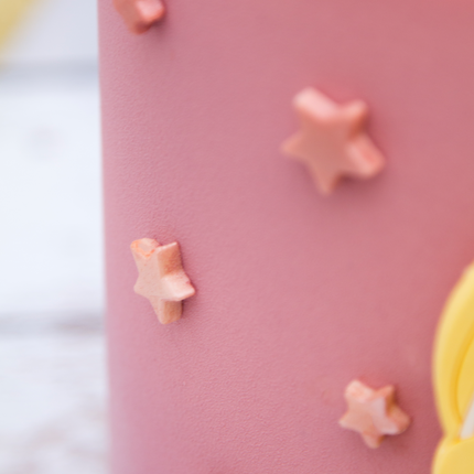 Finished chocolate castles from silicone mold stars