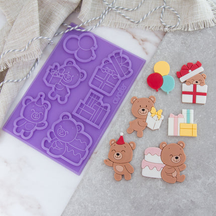 Teddy Bear Party Silicone Mold for Chocolate & Fondant