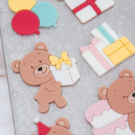 Teddy Bear Party Silicone Mold for Chocolate & Fondant