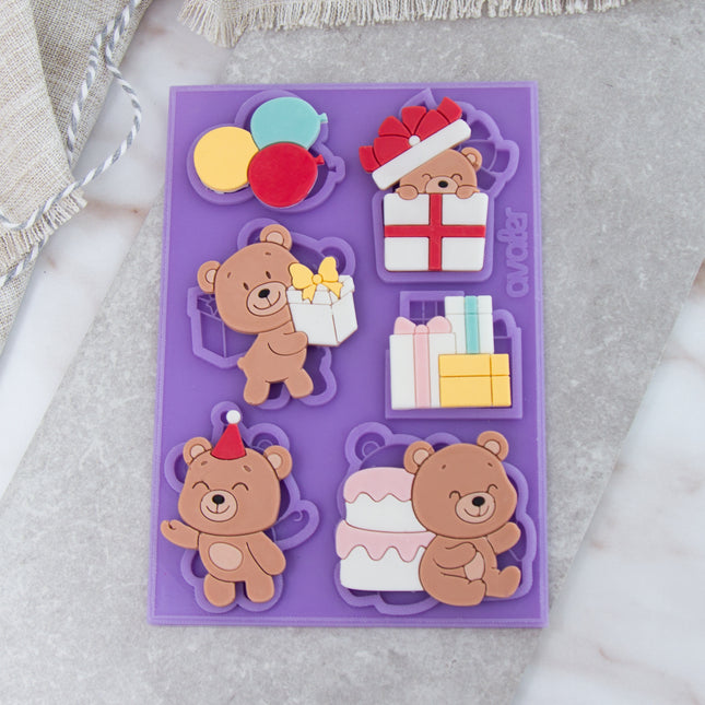 Teddy Bear Party Silicone Mold for Chocolate & Fondant