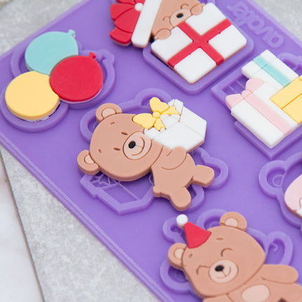 Teddy Bear Party Silicone Mold for Chocolate & Fondant