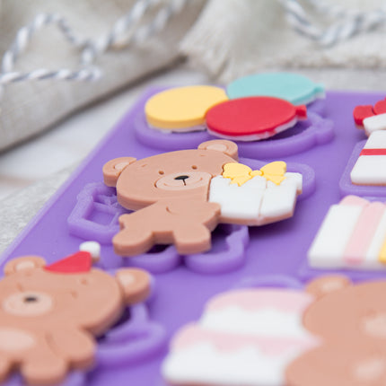 Teddy Bear Party Silicone Mold for Chocolate & Fondant