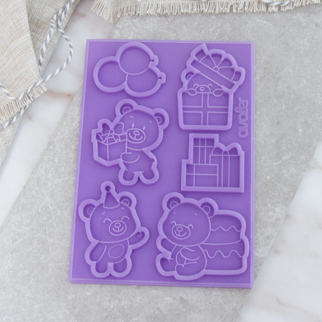 Teddy Bear Party Silicone Mold for Chocolate & Fondant