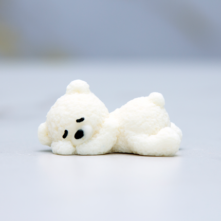 Small fuzzy sleeping bear mold cavity details