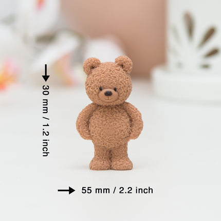 3D fuzzy bear mold size chart and dimensions
